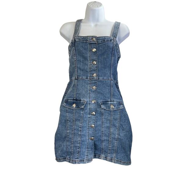 Divided H&M Womens S Blue Jean Bodycon Grunge Dress Casual/Beach - Picture 1 of 7
